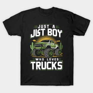 Just a Boy Who Loves Trucks: Monster Truck Enthusiast T-Shirt